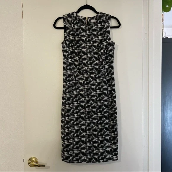 Calvin Klein Midi Dress - Black & White Print Design - size 2 - Picture 3 of 6